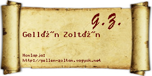 Gellén Zoltán névjegykártya